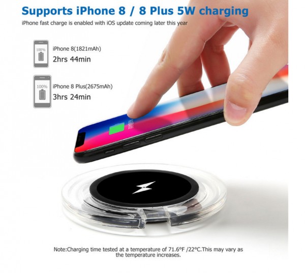 OEM 5W Round Portable Qi Fast Mobile Phone fast Wireless Charger