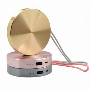 universal mini portable metal round shape wireless power bank 6000Mah
