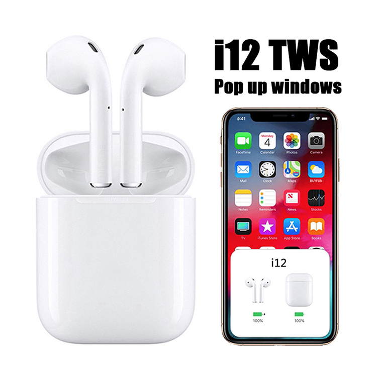 Mini Auriculares Audifonos Bluetooth 5.0 Colorful i12 tws Popup Touch Earphones with Charging box Featured Image