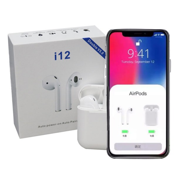 Mini Auriculares Audifonos Bluetooth 5.0 Colorful i12 tws Popup Touch Earphones with Charging box