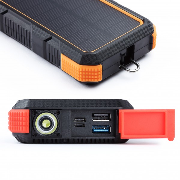 Hot selling PD18W fast charging 20000mah wireless charger solar power bank with LED torch