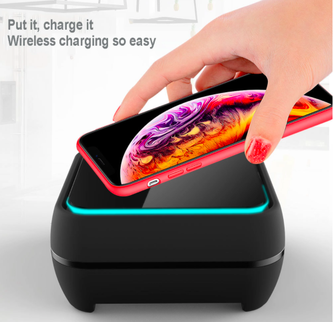 2021 newest 10w fast charging wireless charger mini portable 5.0 bluetooth speaker  for iphone12 Featured Image