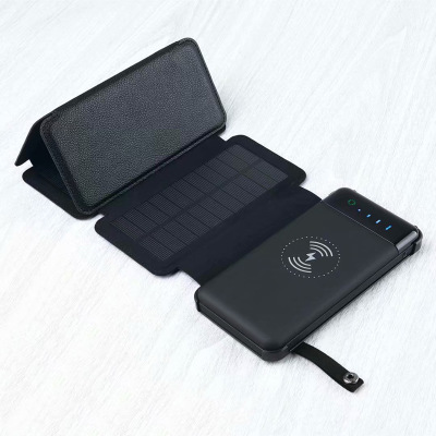 10000mah foldable Detachable waterproof wireless solar power bank mobile phone wireless solar panel charger